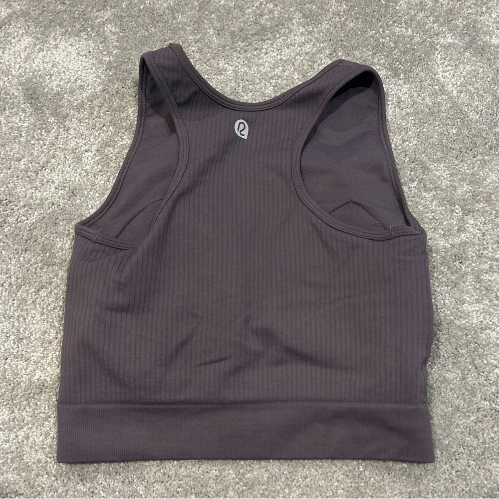 NWOT Running Girl Racerback High Neck Purple Sports Bra Size Small - Picture 3 of 5
